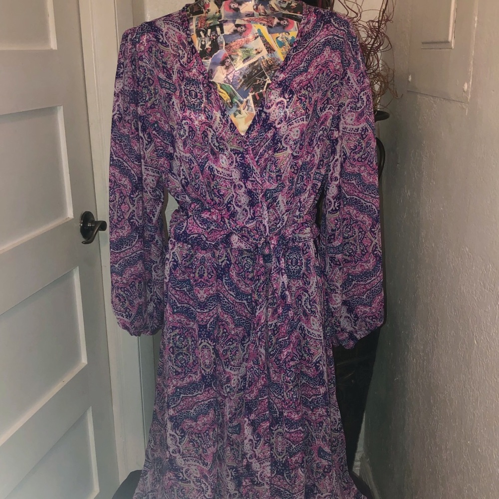 HAANI flirty flowing purple dress 1X / 2X